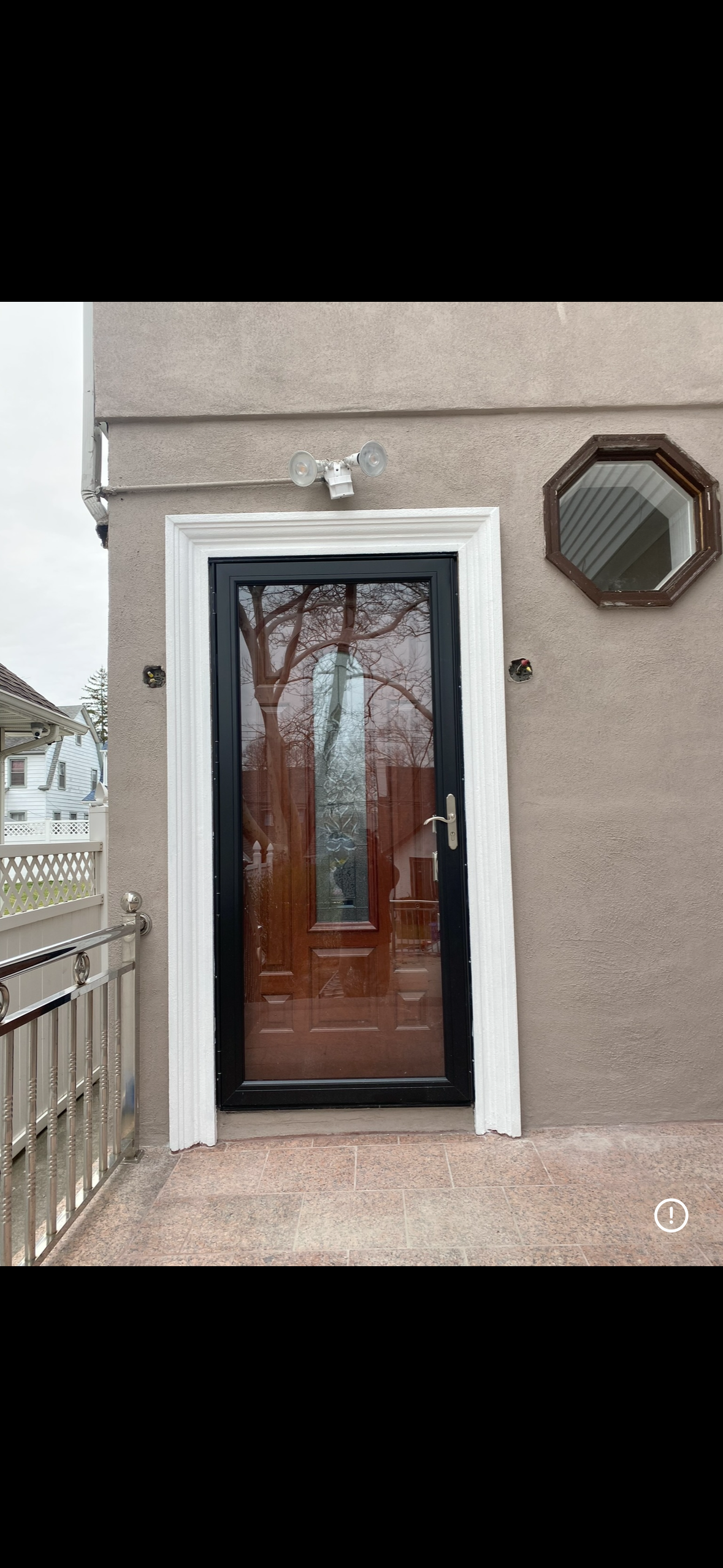 New door with stucco finish